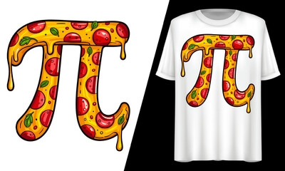Pizza Pi Symbol Nerdy Math Joke SVG, T-Shirt Design.