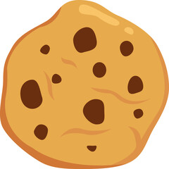 Cartoon vector illustration of a Chocolate Chip cookie