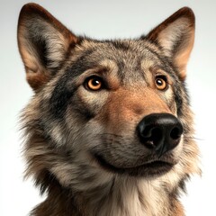 Obraz premium Cute portrait of a wolf on a white background