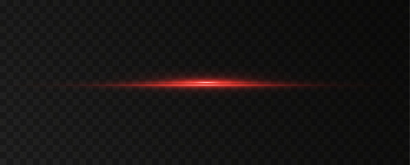 A glowing horizontal red line of light with a bright shine and beam effect. A futuristic energy strip with flickering, flashes, and neon glow. Perfect for digital accents.  © blagorodez