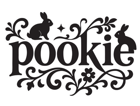 pookie typography in silhouette