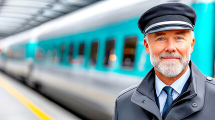 Mitarbeiter und Ingenieure vor modernen Güter- und Personenzügen. Szenen zu Bahnlogistik, Transport, Infrastruktur und internationalem Schienennetz. Perfekt für Industrie, Technik und Mobilität.