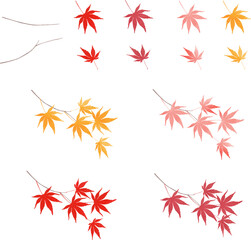 和風紅葉の素材