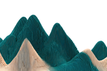 Abstract Mountain Range With Teal And Beige Hues