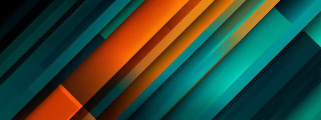 Obraz premium Vibrant Turquoise and Orange Diagonal Abstract Background for Startups and Creative Projects