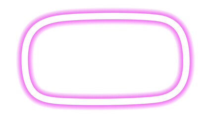 Luminous double-lined rectangular frame with a vibrant pink and purple neon glow, perfect for modern digital displays and signage