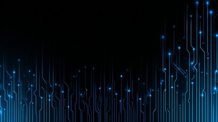 Glowing Circuit Design with a Blue Glow on a Dark Background for Corporate and Technology Themes
