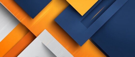 Modern Corporate Banner with Ocean Blue and Orange Highlights in Abstract Design for Professional Use
