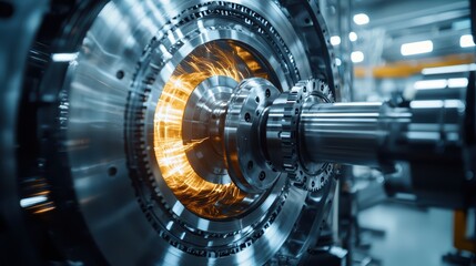 Fototapeta premium Advanced mechanical engineering technology showcasing innovative machine design and precision automation in industrial manufacturing processes and systems