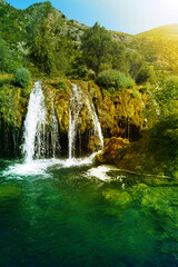 Waterfall on the Bregava River in Bosnia and Herzegovina