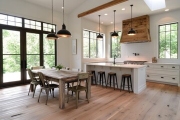 Bright open concept dream home with a spacious modern kitchen and large dining area for entertaining