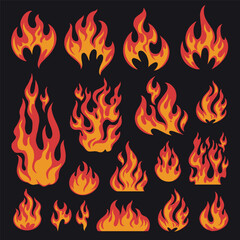 Various flame designs for creative projects