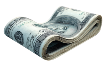 Rolled Up Dollars On Black Background