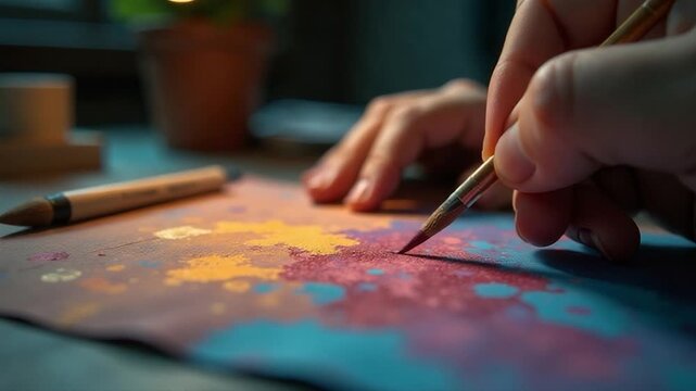 A person creating art with a pencil on a piece of paper