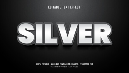 silver editable text effect