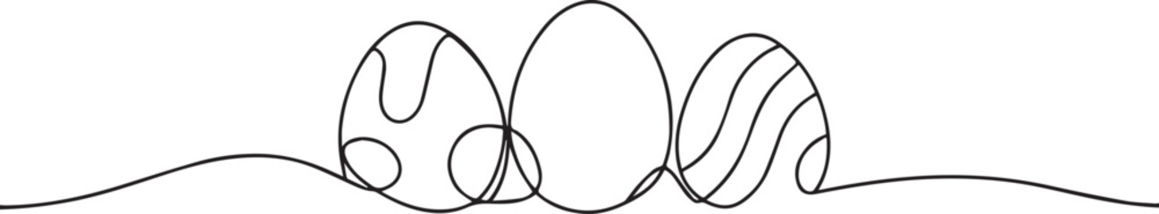 Easter egg one continuous line art, Vector illustration, One line art, Line art graphic style
