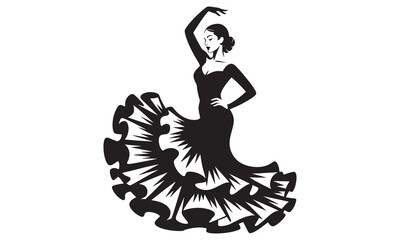 Solo Dance Woman Silhouette | Urban Female Vector | Modern Hip Hop Clipart