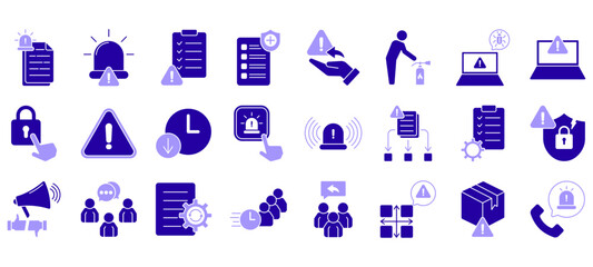 Set of Incident Management Icons or symbols Vector fully editable file.