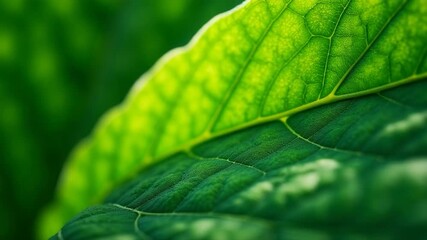 A detailed image of a single green leaf with veins and texture - Powered by Adobe