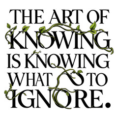 The art of knowing is knowing what to ignore
