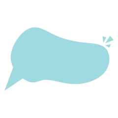 Minimalist Flat Blue Speech Bubble with Sparkles Communication Graphic Element