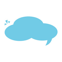 Bright blue speech bubble with small triangles, perfect for adding your text or message