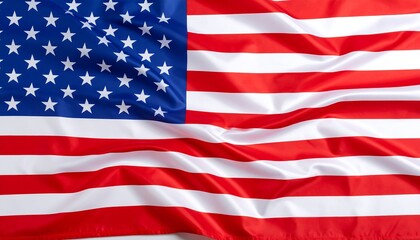 Close-up view of an American flag, draped and rippled (1)