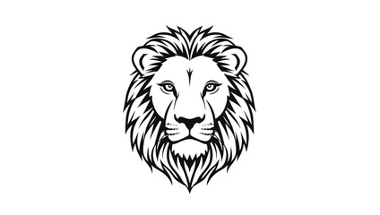 Obraz premium Stylized lion head front view icon. A powerful symbol of strength and courage for a mascot or emblem, isolated on a white background. 1