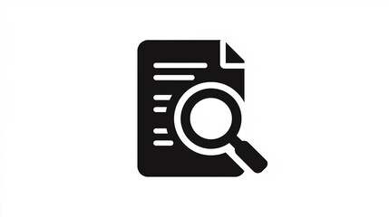 Document with Magnifying Glass Icon for Search and Analysis Themes