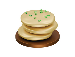 irish boxty icon 3d illustration render