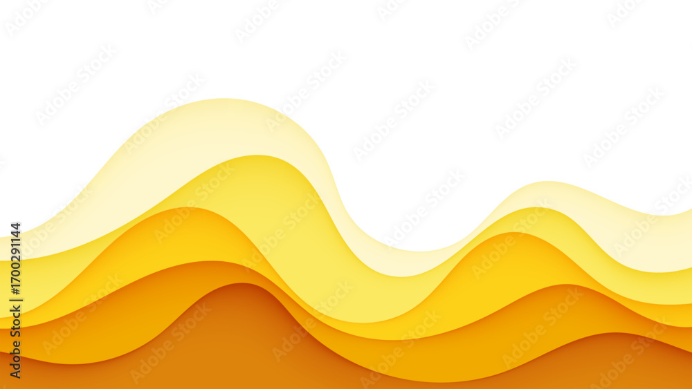 Wall mural abstract yellow wave background vector design with flowing lines and modern artistic pattern illustr