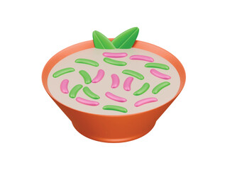 cendol icon 3d illustration render