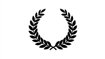 Black Laurel Wreath for Award and Victory Themes