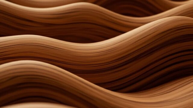 Abstract flowing wooden waves with natural wood grain texture