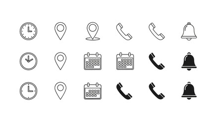 Glitching informational icons on black