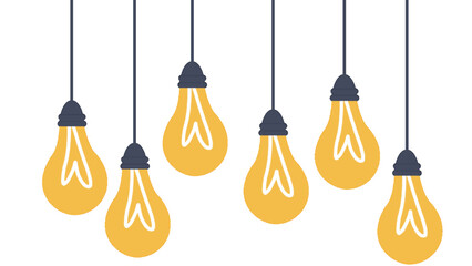 Hanging light bulbs vector illustration