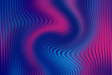 Fototapeta premium Mesmerizing wavy lines in pink and blue create a fluid and dynamic abstract background with a sense of movement