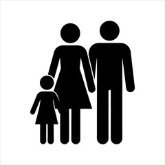 Vector family icon father, mother, child