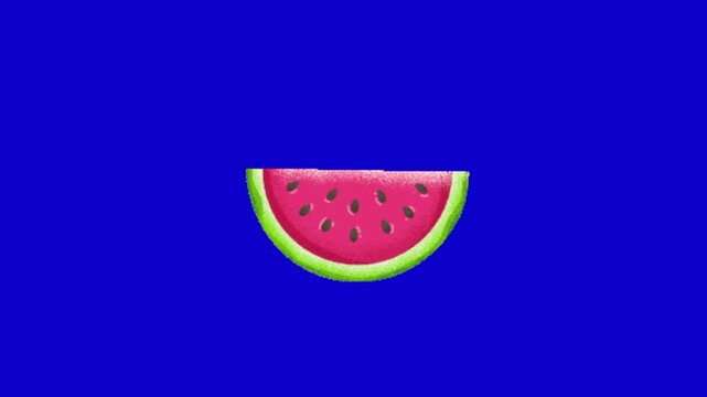 slice of watermelon on chroma key