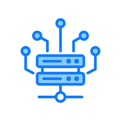 Server Node blue icon 