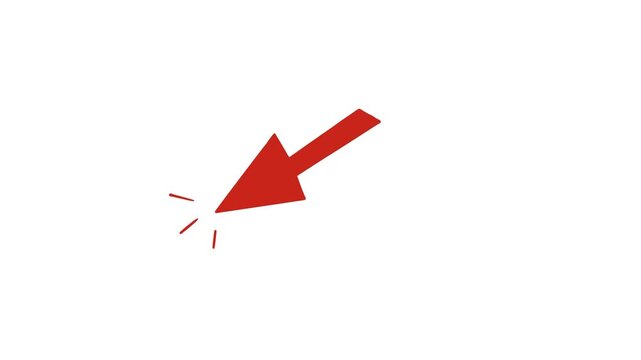 red arrow on white background