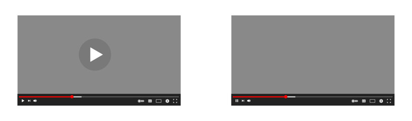 YouTube Video Player Mockup, play and pause screen, Editable Web UI Template Vector Illustration © SamArt