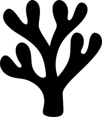 Obraz premium Coral Silhouette Vector Illustration Ocean Sea Design