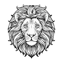 Fototapeta premium Lion head logo icon ai generated
