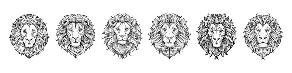 Obraz premium Lion head logo icon ai generated