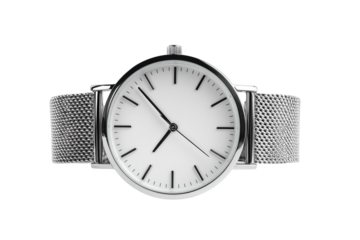 Wristwatch isolated on transparent background, closeup