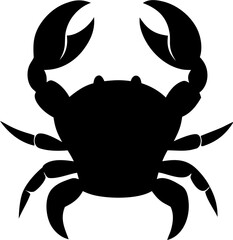 Crab Silhouette Vector Illustration Marine Sea Animal
