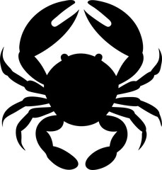 Crab Silhouette Vector Illustration Marine Sea Animal