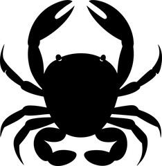 Crab Silhouette Vector Illustration Marine Sea Animal