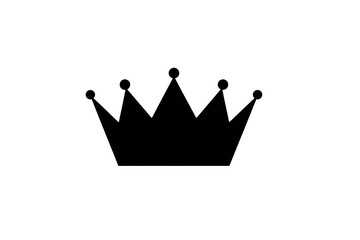 Black crown icon isolated on transparent background